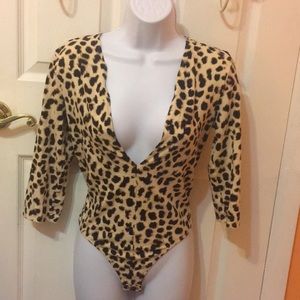 Express Leopard Print Body Suit